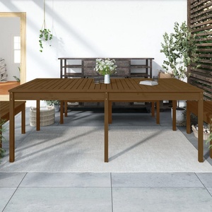 vidaXL Градинска маса меденокафява 203, 5x100x76 см борово дърво масив (823986)