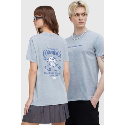Kaotiko Bavlnené tričko s potlačou AO040.01.G002 modrá