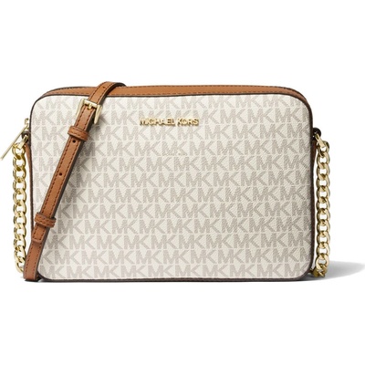 Michael Kors Jet Set Large Printed Logo crossbody Bag Vanilla