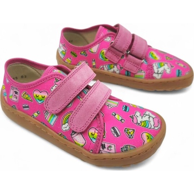 Froddo Barefoot plátené topánky Canvas Fuxia+ fuchsiová
