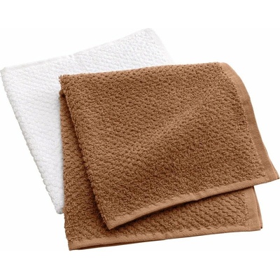 Douceur d'intérieur Gourmet biele v terakotovej farbe avlnené uteráky v súprave 2 ks 50 x 50 cm