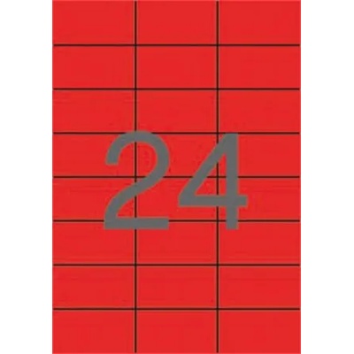 APLI Етикет, 70x37 mm, цветен, APLI, червен, 2400 етикета в опаковка 11836 (11836)