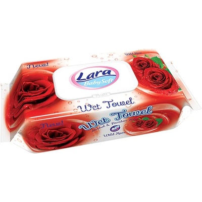 Lara Мокри кърпи с капак Lara Baby Soft - Роза, 80 броя (54102)