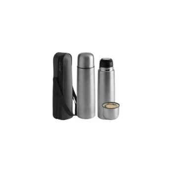 Rosberg Термос Rosberg R52010, Двойни стени, Калъфче и чашка, Инокс - 500 мл (555552010B)