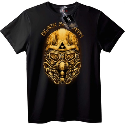 NOONEBRAND Тениска на Black Sabbath със златен череп - L, White