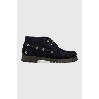 Tommy Hilfiger Половинки обувки от велур Tommy Hilfiger TH BOAT BOOT CLASSIC в тъмносиньо FM0FM04684 (FM0FM04684)