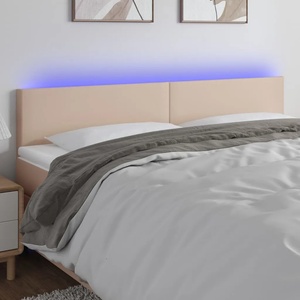 vidaXL LED Горна табла за легло, капучино, 180x5x78/88 см (3121439)