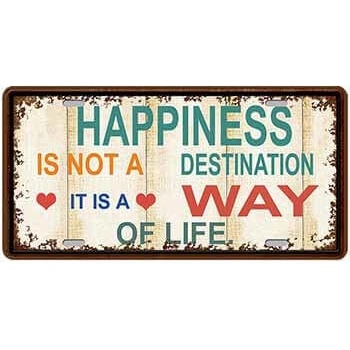 Ceduľa značka Happiness