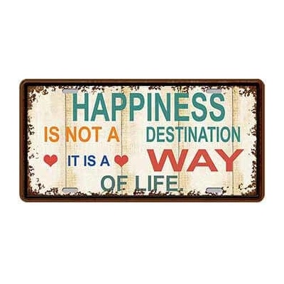 Ceduľa značka Happiness