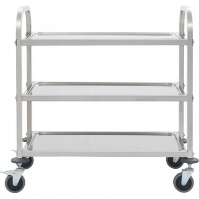 Greatstore 3patrový kuchyňský vozík 87 x 45 x 83,5 cm nerezová ocel