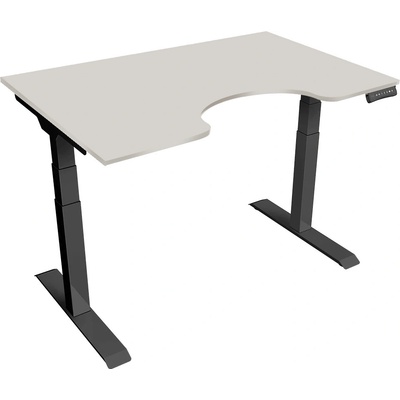 DELSO Výškově nastavitelný stůl PROJUSTER CARVE 140 x 80 cm černá / světle šedá