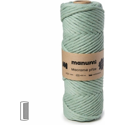 Manumi macramé priadza stáčaná 5 mm eukalyptus - 1 ks