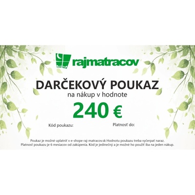 DARČEKOVÝ POUKAZ na nákup matracov
