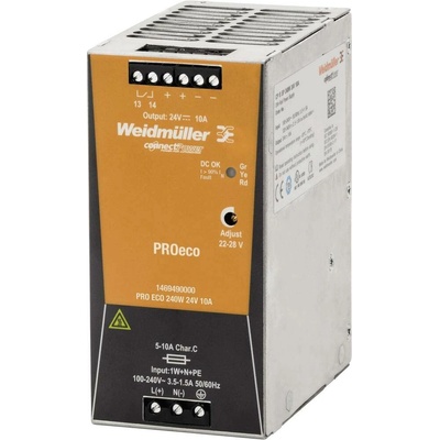 Sieťový zdroj na DIN lištu Weidmüller PRO ECO 240 W 24 V 10 A 24 V / DC 10 A 240 W 1 x