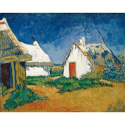 Plagát, Obraz - Three white houses in Saintes-Maries, Vincent van Gogh, 40 × 30 cm
