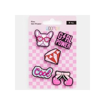 Goomby Значки за силиконов несесер и бележник Girl Power 5 броя