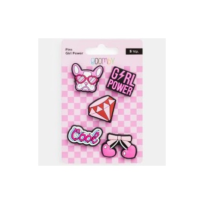 Goomby Значки за силиконов несесер и бележник Girl Power 5 броя