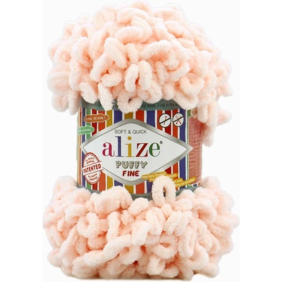 Alize příze Puffy Fine 639 Růžově meruňková/2