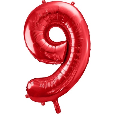 PARTYDECO Foliová číslice- 9 červená 86 cm 553787