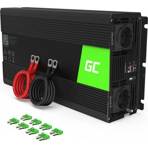 Green Cell Инвертор green cell, 12/220v, dc/ac, 1500w/3000w, Модифицирана синусоида (gc-invert-12v-1500w-inv25) - caretech