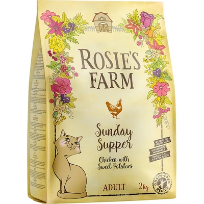 Rosie's Farm 3х2кг Adult Rosie's Farm, суха храна за котки - пиле със сладки картофи