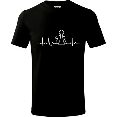 EKG šach tričko detské čierna