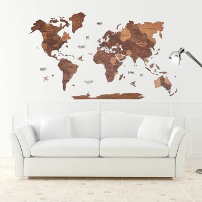 Enjoy the Wood 3D nástěnná dřevěná mapa World Map Oak Prime L