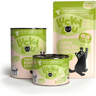 LUCKY LOU Lifestage Kitten Hydina a Hovädzie 16 x 125 g