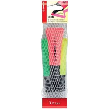 STABILO Комплект текст маркери, Stabilo, Neon, 3 цвята (ST72/3-1)