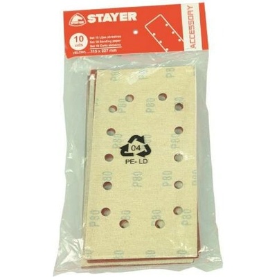 Papier brúsny k brúskam LOM 185, 93 x 186 mm - zrno 180, 10 ks, STAYER
