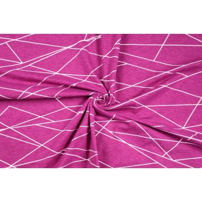 Džersej s geometrickými líniami vo fuksiovej farbe
