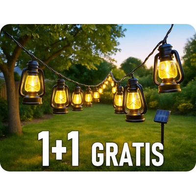 TelForceOne SOLAR LED světelný řetěz SUNARI LAMP 6,5m 30xLED teplá bílá IP64, 1+1 ZDARMA! [RTV100390]