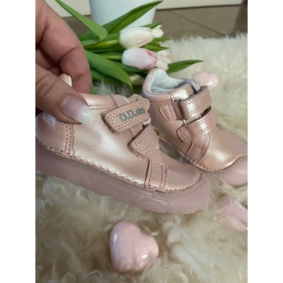 D.D.Step detská kožená barefoot obuv SABRINA pink