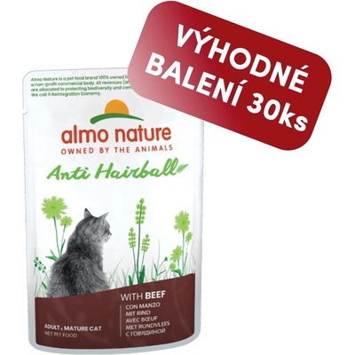 Almo Nature Holistic Anti Hairball hovězí maso 30 x 70 g