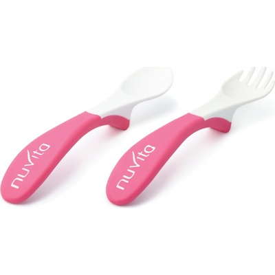 Nuvita Jídelní sada lžička s vidličkou Pink