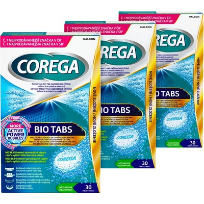 Corega Bio Tabs Antibakteriální tablety 3 x 30 ks – Hledejceny.cz