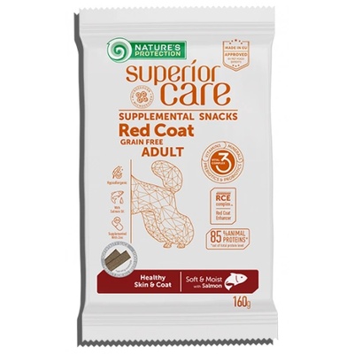 Nature's Protection DOG - Superior Care Red Coat Healthy Skin Coat with Salmon, лакомство за червени кучета със сьомга - за здрава козина и кожа 160 гр, Литва