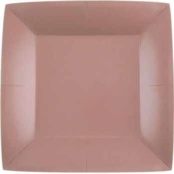 Image 1 of Santex Квадратни хартиени чинии, едноцветни, 18x18 см ЦВЯТ: Розово-златно