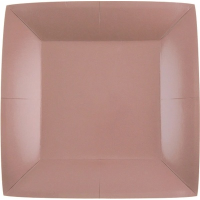 Santex Квадратни хартиени чинии, едноцветни, 18x18 см ЦВЯТ: Розово-златно