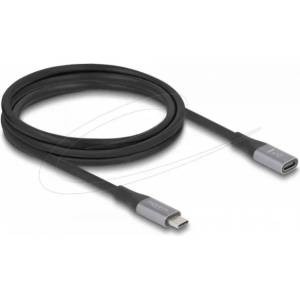 Delock Удължителен кабел USB-C, 40 Gbps, PD 240W, 2 м, сив (DELOCK-81202) - megamag