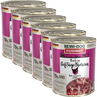 Bewi Dog консерви - Пилешки сърца 6 x 800 г