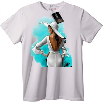 NOONEBRAND Тениска елегантна жена в бяла рокля - XL, Black