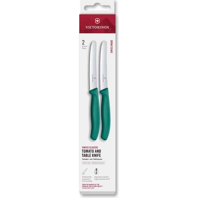 Victorinox Swiss Classic 11 cm sada 2 ks vúbkované zelená plast