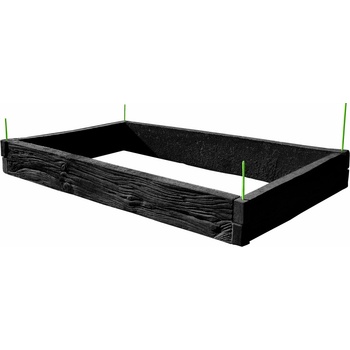 Barigadi Vyvýšený záhon betónový 200 x 100 cm výška 25 cm vzor drevo antracit