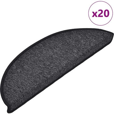 vidaXL Изтривалки за стълби, 20 бр. , 56x17x3 см, антрацит, полукръгли (3365781)