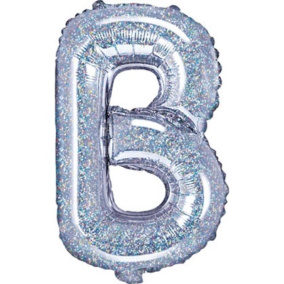 PartyDeco Fóliový balon Písmeno ''B'' 35cm holografický