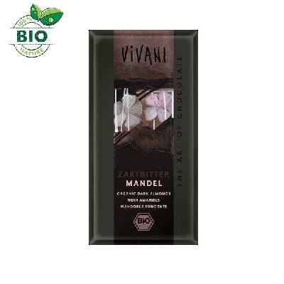 Horká čokoláda s mandľami 100g BIO Vivani