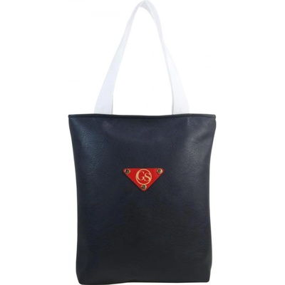 Velká modrá měkká shopper dámská kabelka s látkovými uchy S211