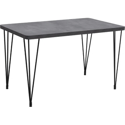 TopMebel Маса Roger от МДФ/метал в тъмен сив бетонен цвят 120x70x75см