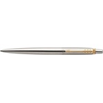 Parker Химикалка, 0, 7 мм, бутон, златен клипс, корпус от неръждаема стомана, PARKER "Royal Jotter", синя 1953182 (1953182)